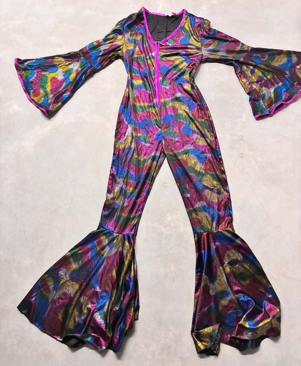 Women’s Adult Funky Dancing Fox Disco Jumpsuit Halloween Costume